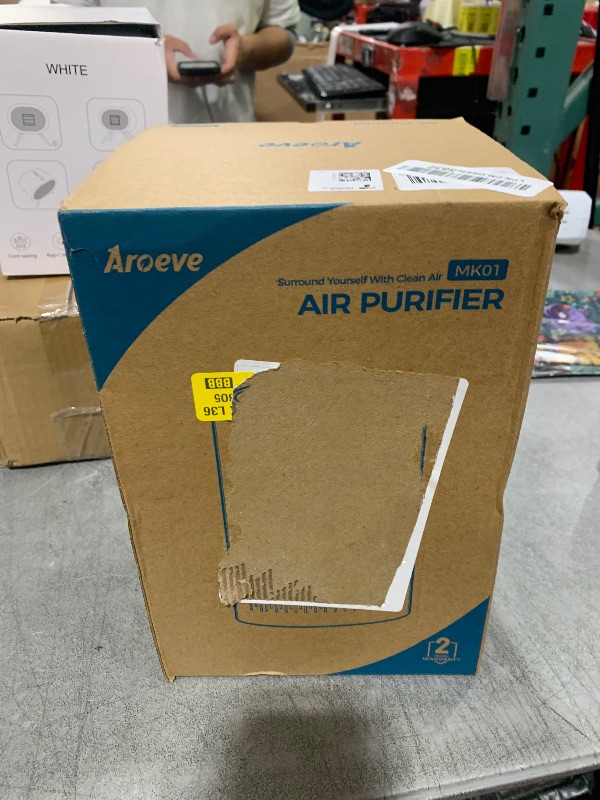 Photo 1 of AROEVE Air Purifiers for Bedroom Home, Air Purifier For Smoke Pollen Dander Hair Smell Air Cleaner with Sleep Mode Speed Control For Bedroom Office, MK01- White(Available for California)