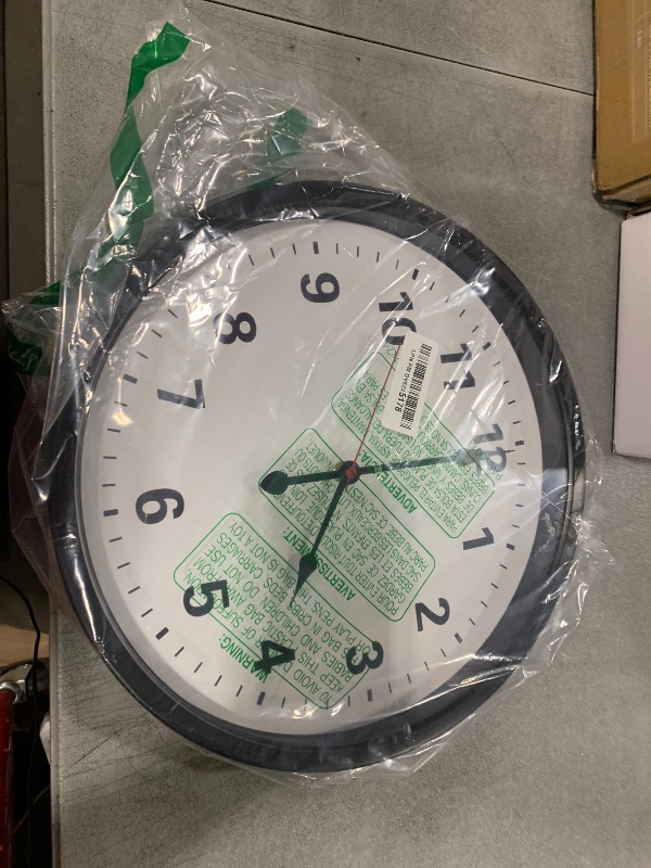 Photo 1 of LEIKE Metal Indoor Outdoor Wall Clock 14IN Black, Retro Silent Quartz Battery Operated, Decorative for Patio, Kitchen, Living Room, Bedroom, Pool