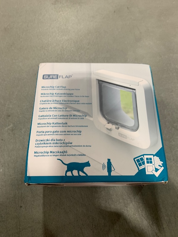 Photo 1 of SureFlap - Sure Petcare Microchip Cat Flap, White, Scans Pet's ID on Entry, Check Your Cat's Size,Flap Opening is 4 3/4” (H) by 5 5/8” (W)