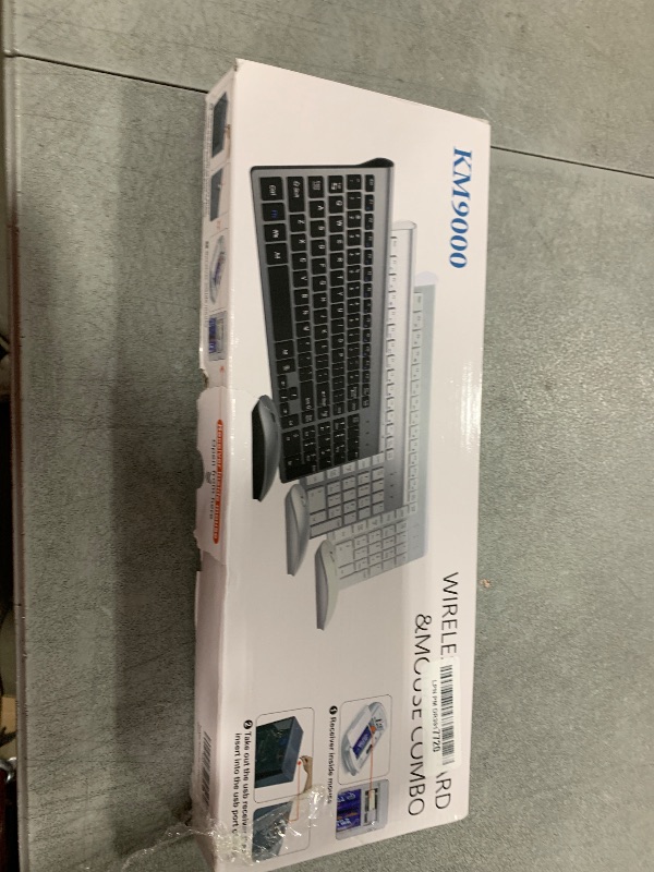 Photo 1 of Wireless Keyboard and Mouse Ultra Slim Combo, TopMate 2.4G Silent Compact USB 2400DPI Mouse and Scissor Switch Keyboard Set with Cover, 2 AA and 2 AAA Batteries, for PC/Laptop/Windows/Mac - White