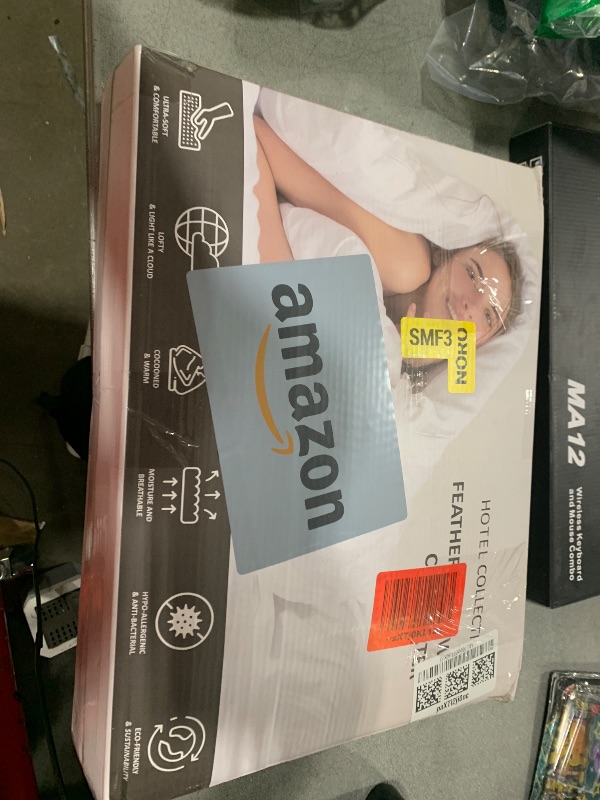 Photo 1 of BPC Lightweight Organic Down Feather Fibers Comforter Full Size, Hotel Luxury Summer-Weight Duvet Insert for Warm Weather or Hot Sleepers, Ivory White, 82x86 Inches
