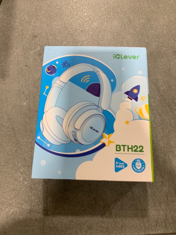 Photo 1 of iClever BTH22 Kids Bluetooth Headphones, 60H Play Time, USB C Fast Charging, Bluetooth 5.4, AUX Cord,Safe Volume 74/85 dBA,Toddler Headphones for iPad/Tablet/Travel/School, Blue