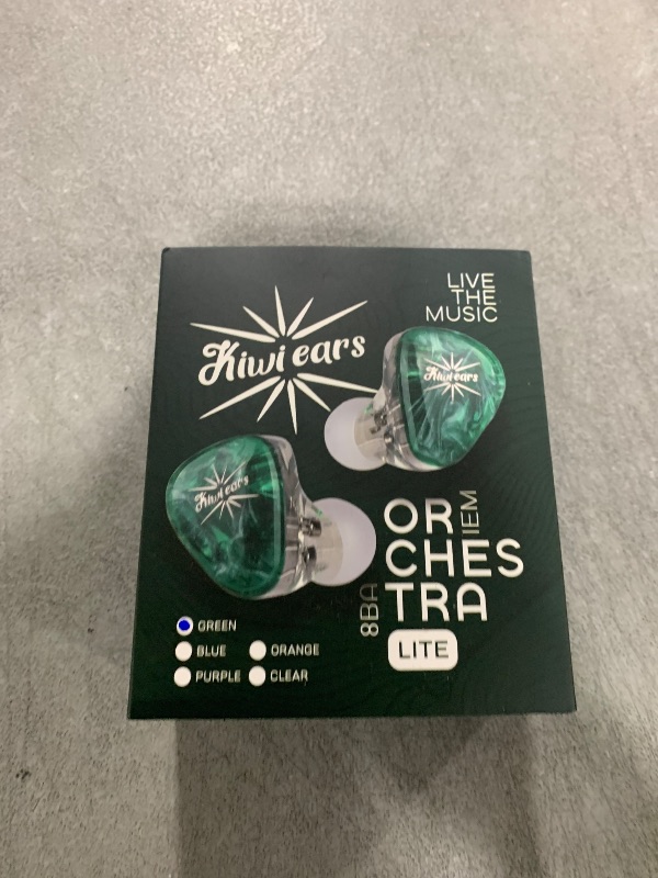 Photo 1 of Linsoul Kiwi Ears Orchestra Lite Performance Custom 8BA in-Ear Monitor IEM with Detachable 4-core 7N Oxygen-Free Copper OFC Cable, Handcrafts Faceplate for Audiophile Studio Musician (Green)