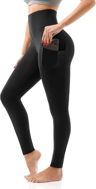 Photo 1 of  High Waisted Leggings with Pockets Women, Full Length Capri Buttery Soft Stretchy Yoga Pants
