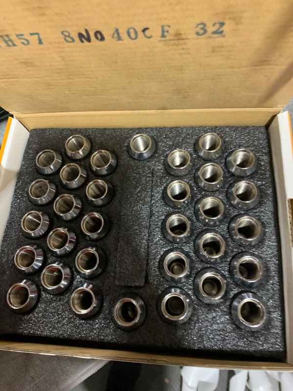 Photo 1 of Dynofit M14x1.5 Wheel Lug Nuts for Silverado Sierra 2500 3500, 32pcs 14mm-1.5 Closed End Chrome Nuts Compatible with Ford F250 F350 Aftermarket Wheel, 1.8" Height Slim Tuner Nuts