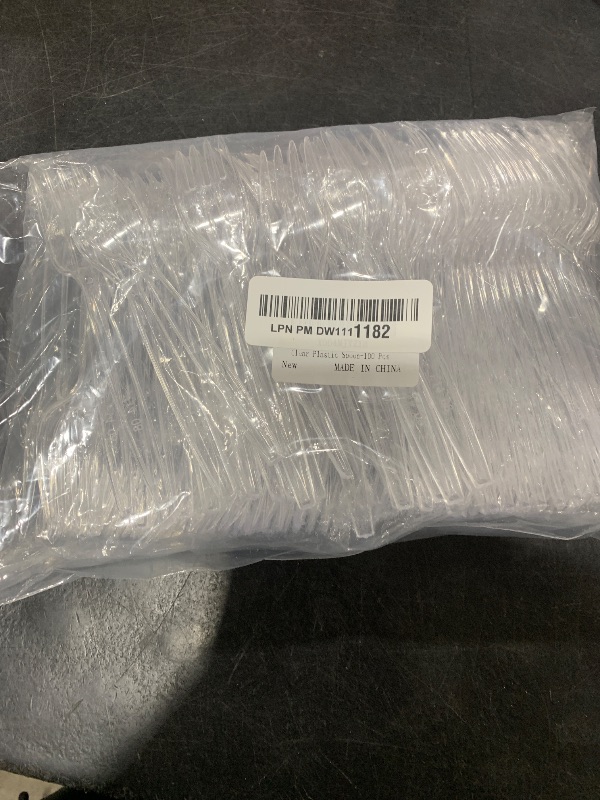 Photo 1 of 100 Pcs Clear Plastic Forks, Disposable Forks, BPA-Free, Heat Resistant, for Parties, Picnics, Event, Daily Use