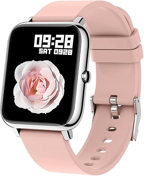 Photo 1 of Popglory Smart Watch, Smartwatch with Blood Pressure, Blood Oxygen Monitor, Fitness Tracker with Heart Rate Monitor, Full Touch Fitness Watch for Android & iOS for Men Women (Pink)
