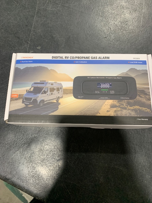 Photo 1 of PANGAEA RV Carbon Monoxide & Propane Dual Gas Detector - Hard-Wired DC 12V, Large LCD Display, 85dB Loud Alarm, Easy Reset/Test Button - Ultimate Safety for Your Adventures (Flush Mount - Black)