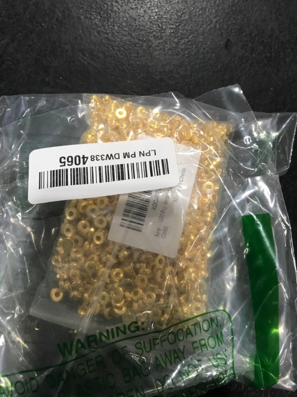 Photo 1 of 1000 Pcs 6mm Flat Gold Round Spacer Beads Disc Spacer Loose Beads for Jewelry Making Flat Round Rondelle Spacers Beads for DIY Bracelet Necklace Earring 6mm Heishi Bead Crafts Supplies (Gold)