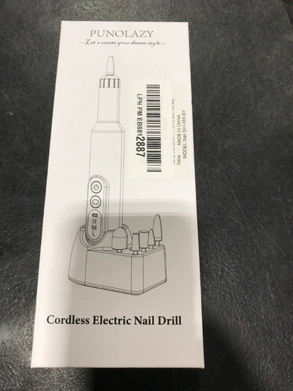 Photo 1 of Nail Drill, Cordless Electric Nail Filer Professional E-File Nail Drill Kit for Acrylic, Gel Nails, Manicure Pedicure Polishing Shape Tools Design for Home Salon Use Gray
