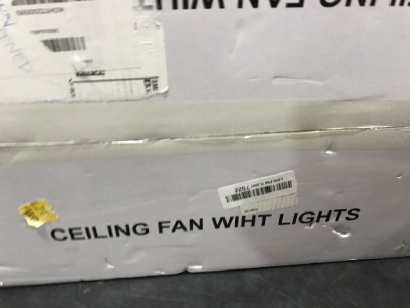 Photo 1 of Surtime 52" Ceiling Fans with Lights-Low Profile Ceiling Fan with Light and Remote/APP Control,Flush Mount,DC Reversible,LED Dimmable Ceiling Fans for Bedroom,Indoor/Outdoor Patio Use(White)