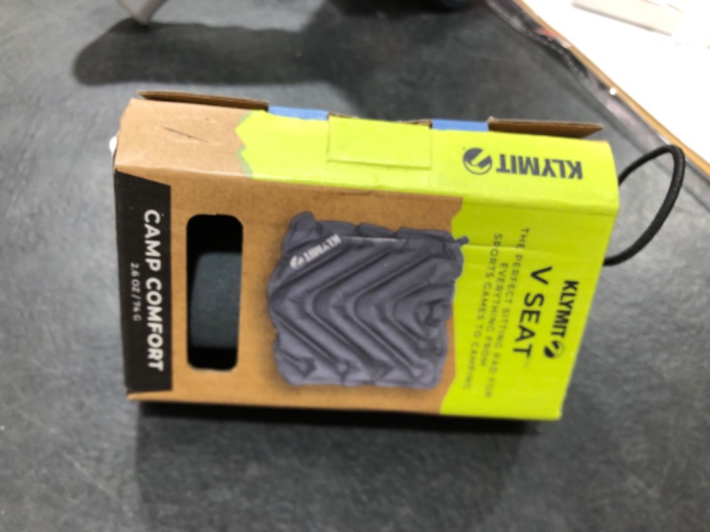 Photo 1 of Klymit V Seat, Lightweight Inflatable Travel Cushion, Best for Camping, Bleachers, or Glassing Pad , Gray