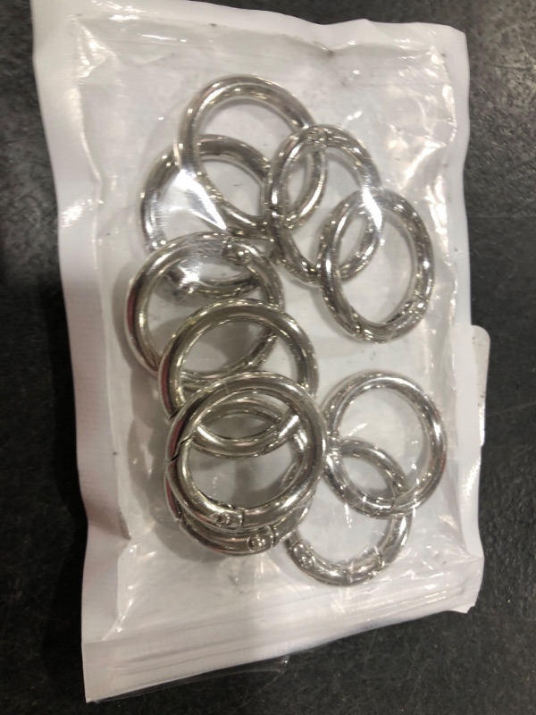Photo 1 of 10 Pack 3/4 Inch Trigger Spring O Rings, Metal Round Carabiner Clip Snap Hook, Spring Keyring Buckles for Replacement Purse Strap, Paracord Lanyard Clips, Keychain Rings Hardware DIY Crafts Making