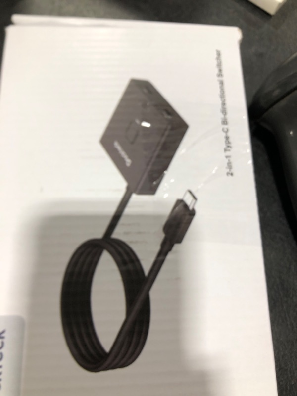 Photo 1 of Dockteck USB C Switch, Bi-Directional Switcher 1 in 2 Out/2 in 1 Out, USB Switch with 4K@60Hz, 10Gbps Transfer Speed, 100W PD Charging, 3.3FT USB-C Full Featured Cable for Printer, Laptop,Scanner