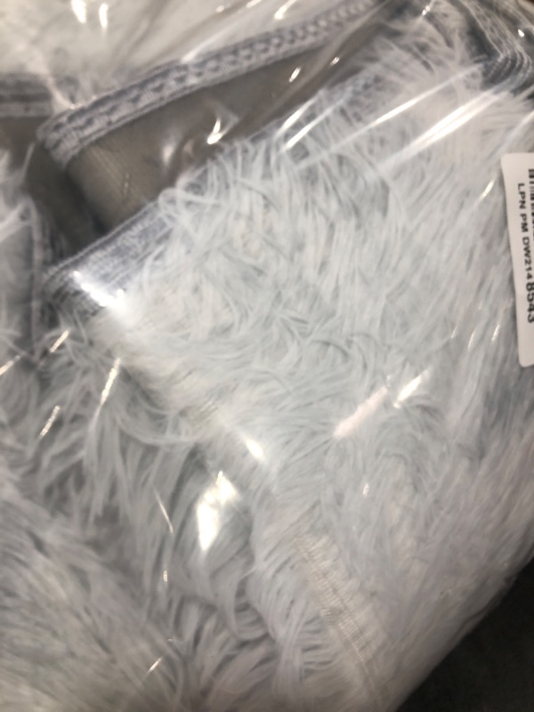 Photo 1 of JiaoBaba Super Soft Fluffy Living Room Area Rug 3x10 ft Tie-Dyed Light Grey Shaggy Furry Carpet Washable Non-Slip Floor Rugs Bedroom Bedside Nursery Rug Fuzzy Boys Girls Dorm Home Decor Aesthetic