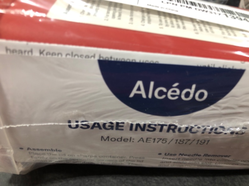 Photo 1 of Alcedo Sharps Container for Home Use 1 Quart (1-Pack) | Biohazard Needle and Syringe Disposal | Small Portable Container for Travel and Professional Use