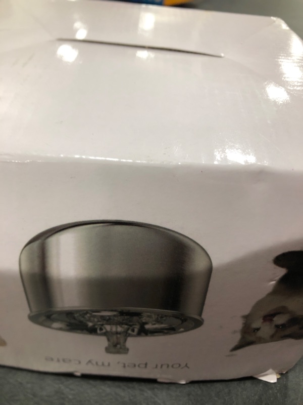 View 2 of Homtyler Cat Water Fountain, Stainless Steel Inside Ultra-Quiet Pump, 2L/67oz Automatic Dog Dispenser Water Bowl, Multiple Pets Water Fountain