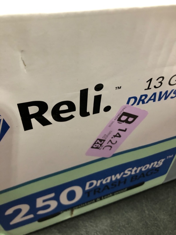 Photo 1 of Reli. Drawstring Trash Garbage Bags, Tall Kitchen, 250 Count Bulk, White, 13 Gallon - 16 Gallon CapacityLPNPMDW4319820
