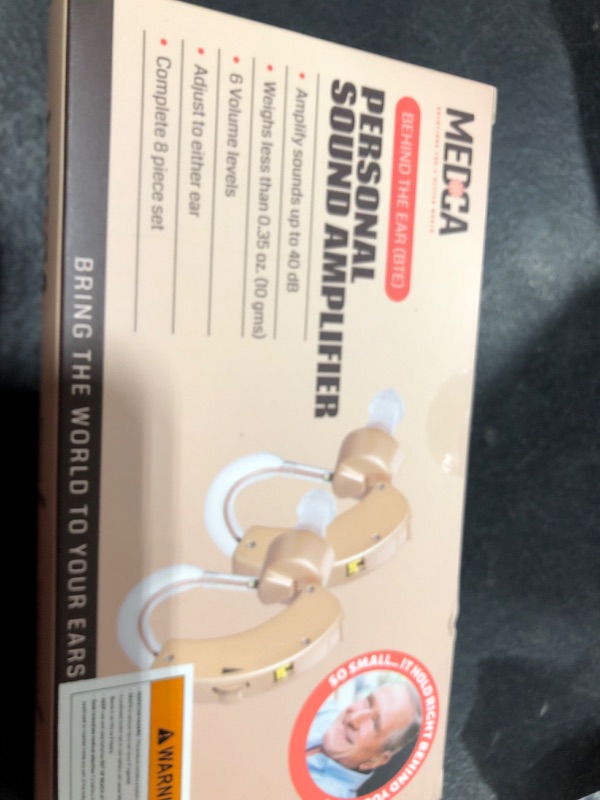 Photo 1 of MEDca BTE Hearing Aids for Seniors - Behind the Ear Sound Amplifier Super Mini Size Sound Enhancer For Better Hearing (Pair)