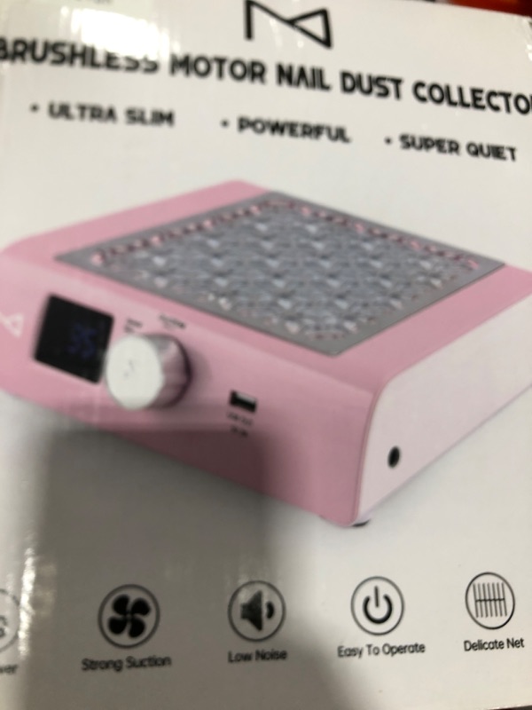 Photo 1 of M - DustPro Cordless Rechargeable Nail Dust Collector | 45K RPM Powerful Suction | Ultra-Quiet Brushless Nail Vacuum with Reusable Filter | Professional & Home Salon Use (Pink)