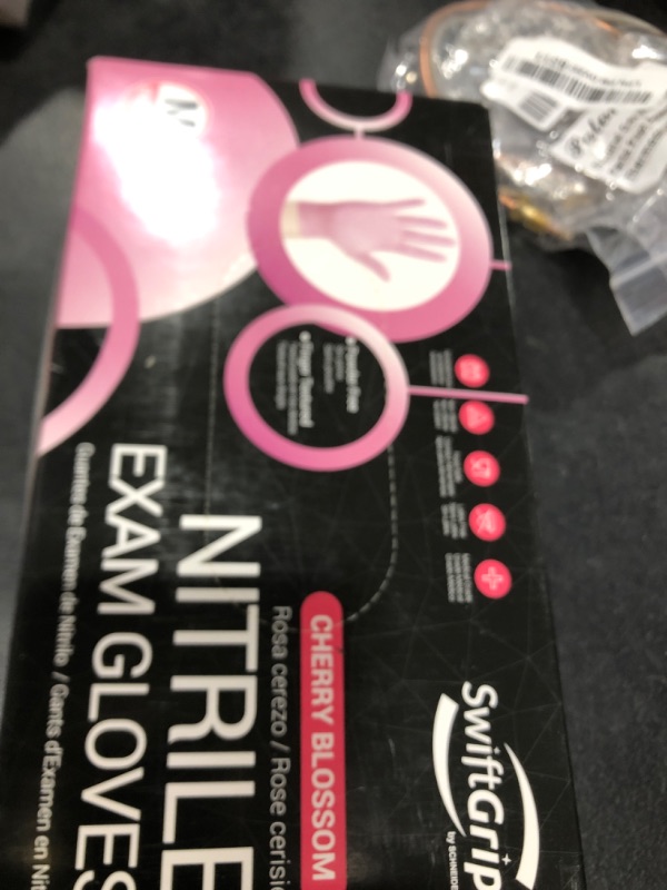 Photo 1 of SwiftGrip Pink Nitrile Gloves, 3-mil, Industrial Gloves Disposable Latex Free, for Cleaning & Esthetician, Rubber Powder-Free, 100-ct Box (Medium) Medium (Pack of 100)