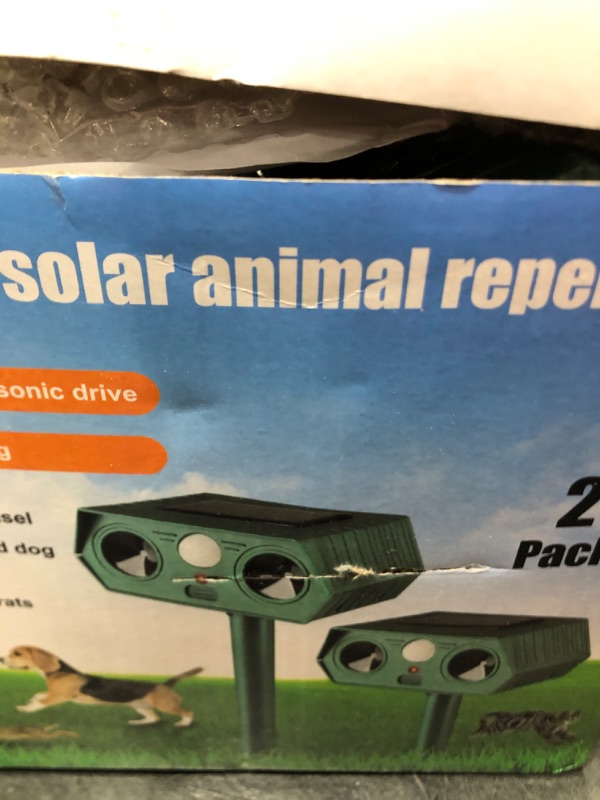 View 2 of Coyote Deterrent, Squirrel Repellent Solar Ultrasonic Animal Repellent with Motion Detector & Flashing Light, Waterproof Cat Repellent Outdoor, Deer Dog Racoon Skunk Repeller for Yard(4 Pack)