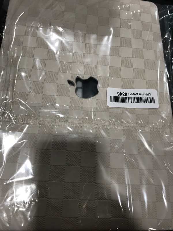 Photo 1 of BYCeKe Compatible with MacBook Pro 13 inch Case M2 2024, 2023, 2022-2016 A2338 M1 A2251 A2289 A2159 A1989 A1708 A1706, Checkered Textured Cream Leather Hard Shell & Keyboard Cover, Beige Checkerboard