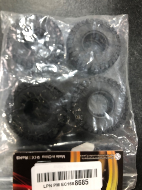 Photo 1 of HobbyPark Soft Rubber SCX24 Tires 1.0 Rock Crawler for 1/18 TRX4M Axial SCX24 Gladiator Bronco C10 JLU Deadbolt B17 Betty 1/18 1/24 RC Crawler Car, 4PCS (52x20mm)