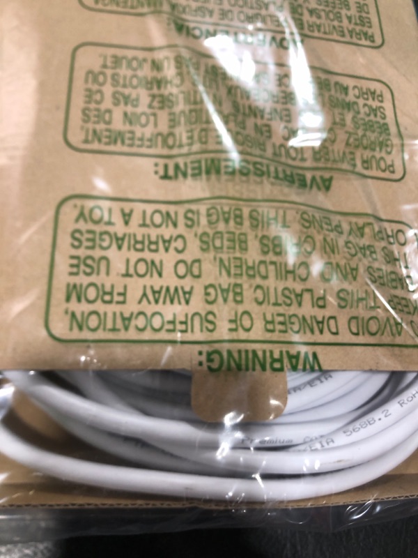 Photo 1 of DDMALL CAT 8 Ethernet Cable 40ft, Indoor & Outdoor, High Speed 40Gbps 2000MHz SFTP Internet Network Cable with Gold Plated RJ45 Connector for Gaming, Router, PC, Heavy Duty, UV Resistant (40ft White)
