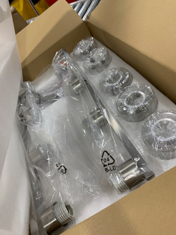 Photo 1 of DIDUIO 8 Light Bathroom Vanity Light Brushed Nickel Bathroom Light Fixtures 8-Light Vanity Lights for Bathrrom Lights Fixtures Over Mirror Large Wall Sconce with Clear Glass Shade