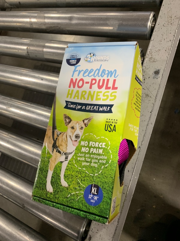 Photo 1 of 2 Hounds Design Freedom No Pull Dog Harness, Adjustable Harness and Leash Set, Easy Walking & Comfortable Control, Fits Small, Medium & Large Dogs, Solid Colors, Made in USA, 1" XL, Raspberry