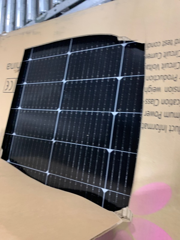 Photo 1 of ZUNLISHIAO Solar Panel 100W 12V, High Efficient Conversion Solar Battery Charger Compression-Resistant and Waterproof with 2 Connecting Cables for Marine Boat RV Car Motorcycle