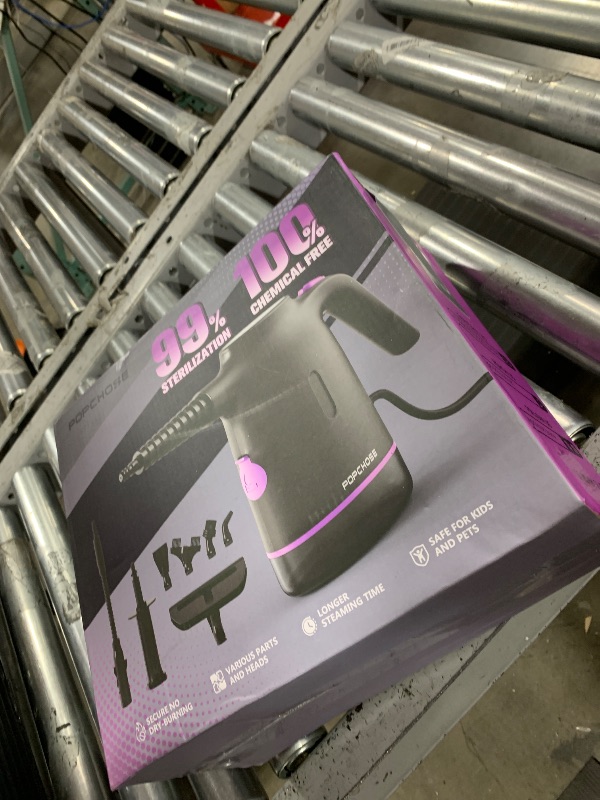 Photo 1 of POPCHOSE Handheld Steam Cleaner for Home, Portable Pressurized Steamer for Cleaning Tile, Grout, Surfaces, Windows, Car, 20S Fast Heat Up, 12 Accessories, Steam Adjustable, Safety Lock, Graypurple