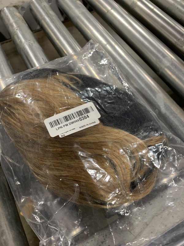 Photo 1 of Eawwii Brown to Platinum Blonde Short Wavy Wig for Women Lace Hairline Bob Style Synthetic Heat Resistant - Natural Appearance for Everyday Hairstyle 14 Inch