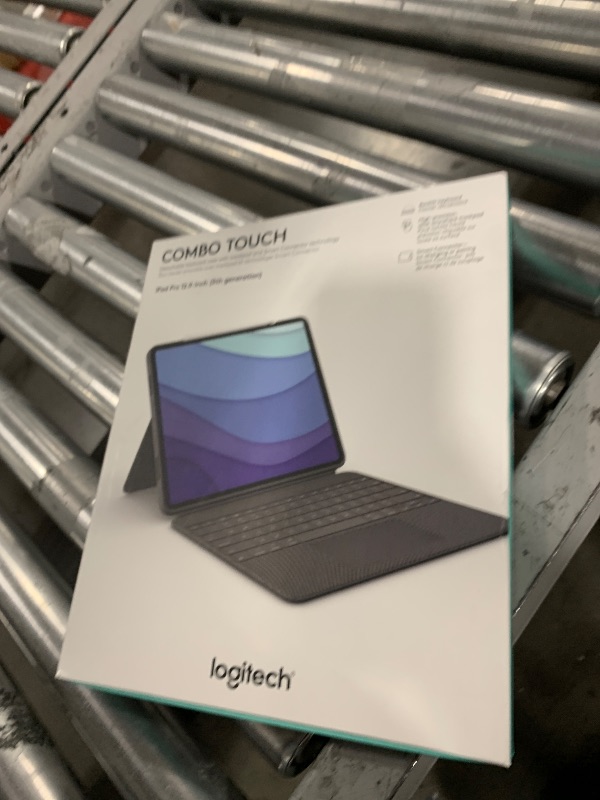 Photo 1 of Logitech Combo Touch iPad Pro 12.9-inch (5th, 6th gen - 2021, 2022) Keyboard Case - Detachable Backlit Keyboard with Kickstand, Click-Anywhere Trackpad, Smart Connector - Oxford Gray; USA Layout