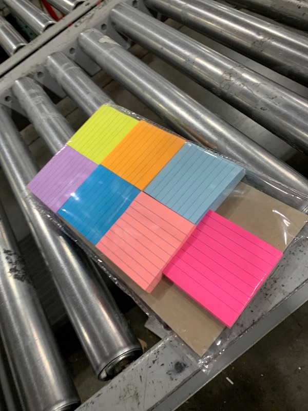 Photo 1 of (16 Pack) Lined Sticky Notes 3x3 in Post Ruled Stickies Super Sticking Power Memo Pads Bright Colors