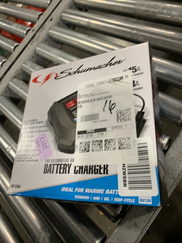 Photo 1 of Schumacher Electric Car Battery Charger and Maintainer SC1280 4-in-1, 15 Amp, Fully Automatic for 6v and12v Automobile Batteries - Ideal for Motorcycles, Cars, Trucks, SUVs, Marine Batteries, and More