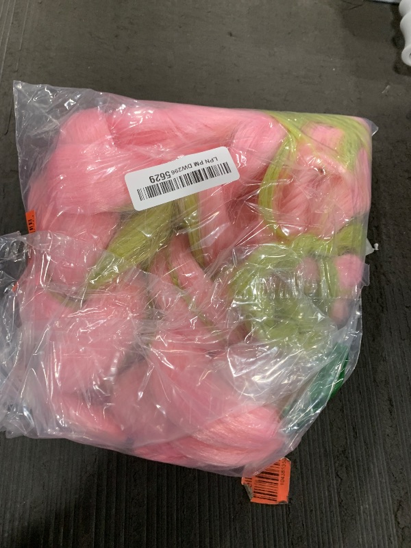 Photo 1 of LABEAUTÉ Max Beauty Anime Pink and Green Wig for Mitsuri Cosplay Braided Hair Wig with Pigtails Halloween Party + Cap