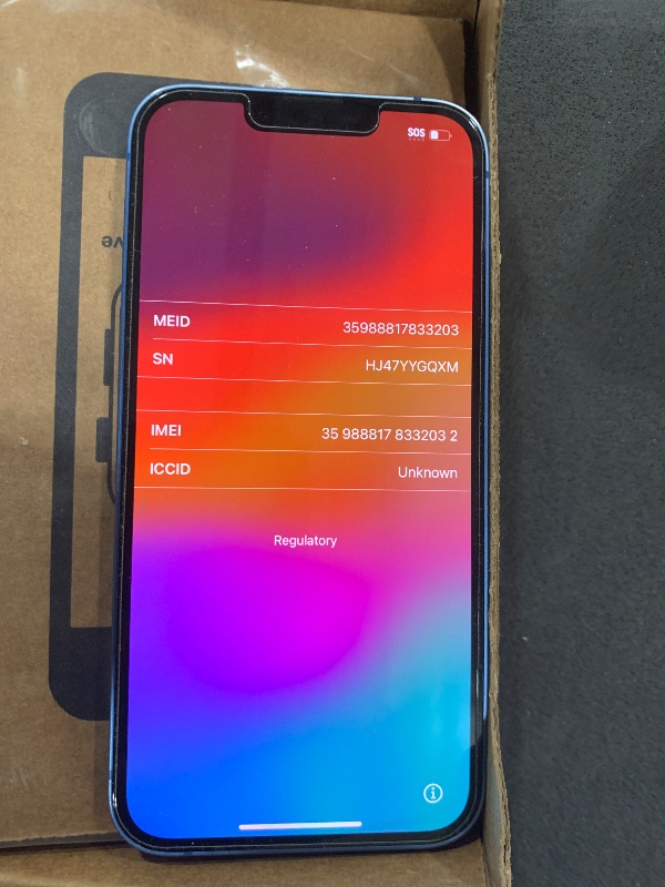 Photo 1 of Apple iPhone 13, 128GB, Blue - Unlocked (Renewed)