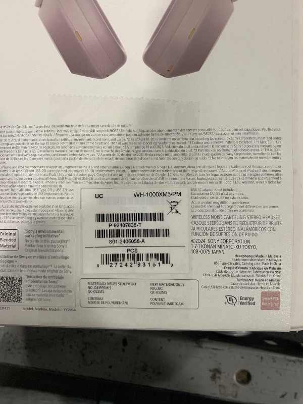 Photo 1 of Sony WH-1000XM5 The Best Wireless Noise Canceling Headphones, Auto NC Optimizer, 30-Hour Battery, Alexa Voice Control, Smoky Pink