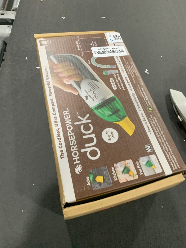 Photo 1 of Duck Compact Cordless Vacuum by Horsepower, Ultra-Powerful, Strong Suction, AS-SEEN-ON-TV, Easy To Store, Rechargeable. Home, Auto, Pet Hair, Fits In Tiny Crevices, Includes Hose, Crevice Tool & Brush
