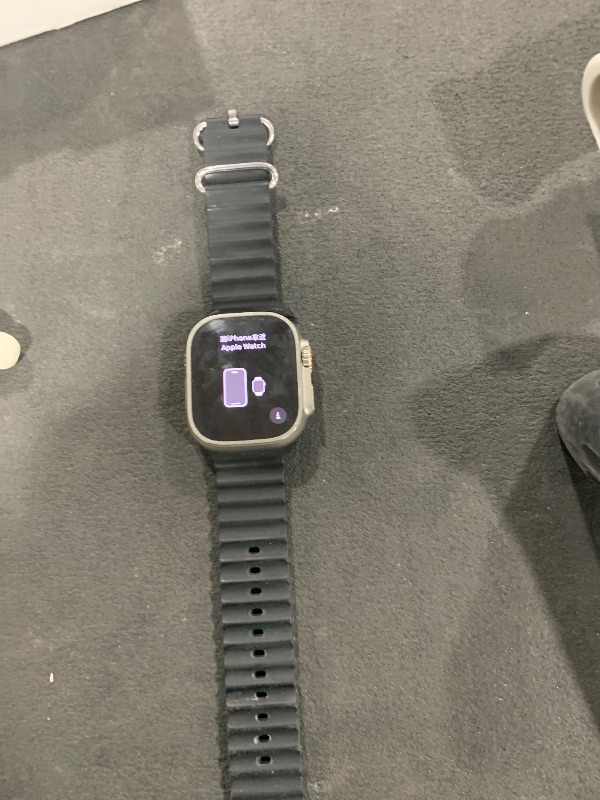 Photo 1 of Apple Watch Ultra [GPS + Cellular 49mm] Titanium Case with Midnight Ocean Band, One Size (Renewed Premium)