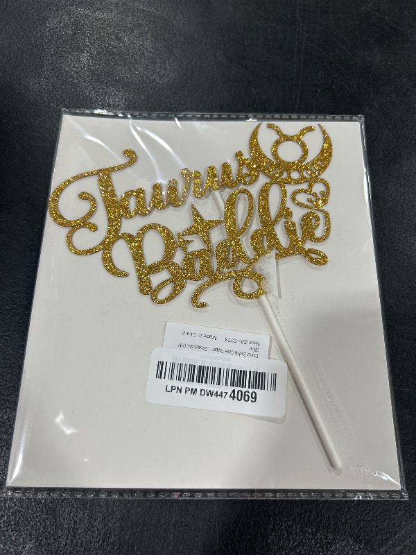 Photo 1 of Taurus Baddie Cake Topper, Big Taurus Energy Cake Decor, It's Taurus Birthday, 12 Constellation Zodiac Themed Birthday Party Decorations, Gold Glitter
