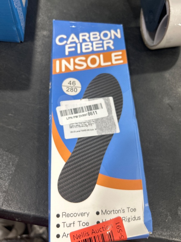 Photo 1 of 1 Pair Carbon Fiber Insole for Men Women Rigid Carbon Fiber Shoe Insert Carbon Fiber Foot Plate for Hallux Rigidus Limitus, Turf Toe?Morton's Toe (11.05” / 280mm - Men's 10.5 / Women's Size 11.5)