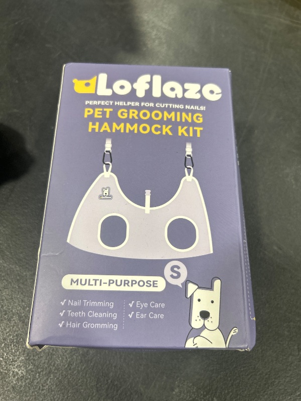 Photo 1 of Loflaze Dog Grooming Hammock Harness for Dogs & Cats with Pet Nail Clipper Trimmer - Cat Hanger Sling for Trimming Clipping Nails- Dog Hammock Restraint Bag for Small Medium Large pet ? Grey S ?