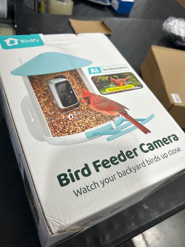 Photo 1 of NETVUE by Birdfy Smart Bird Feeder with Camera, Bird Watching Camera, Auto Capture Video & Motion Detection, 1080P Live Steam, Cardinal Feeder Outdoor Wireless, Ideal Present for Backyard Birder, Blue