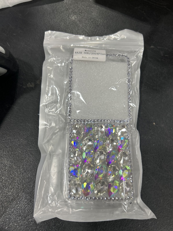 Photo 1 of for Motorala Razr Plus 2024/2025 Case Handmade Bling Glitter Sparkle Rhinestone Design,Slim Soft TPU Diamond Girly Bumper Phone Case for Moto Razr Plus 2024/2025 for Girls Women