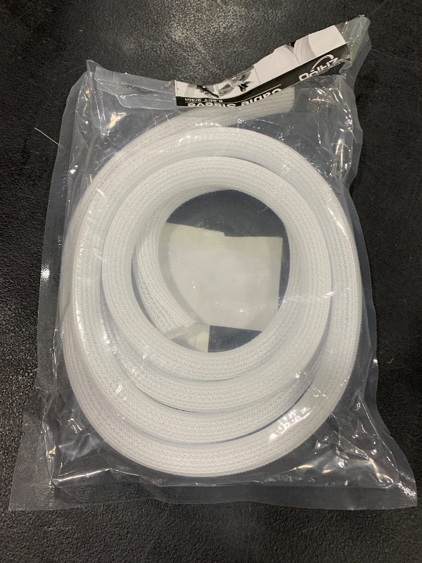 Photo 1 of 6.6ft - 2/3 inch White Cable Sleeve, Cable Organizer for Desk PC TV Computer, Wire Protector Cable Wrap Cover, Cord Management for Home Office