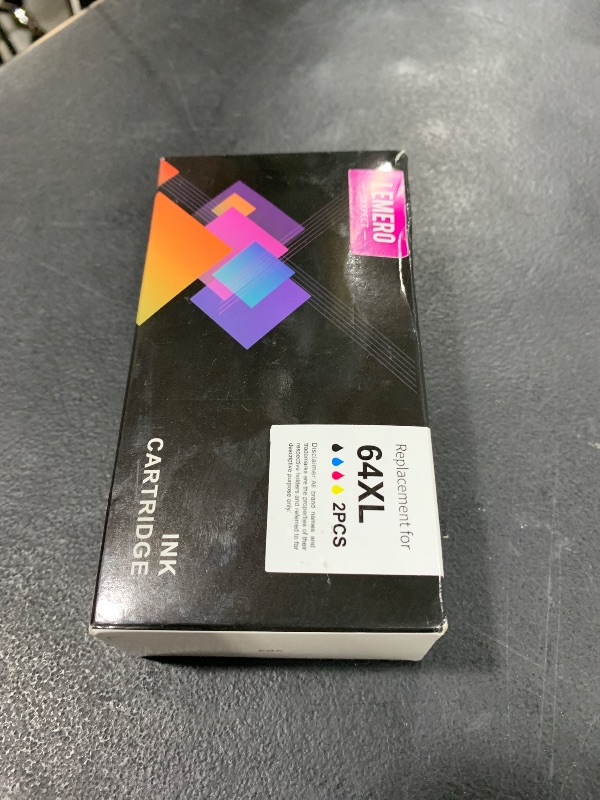 Photo 1 of 64XL Ink Cartridge Combo Pack Replacement for HP 64 Ink Cartridges Black and Color Combo Pack Compatible for HP 64 Ink Fits for HP Envy Photo 7855 7858 7155 7120 7800 6252 6255 7158 7100 Tango Printer