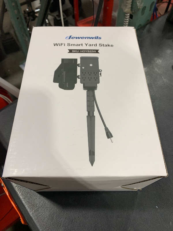 Photo 1 of DEWENWILS WiFi Smart Yard Stake Plug with 6 Outlets, Voice Control, Waterproof Power Stake Timer with 6Ft Cord, Alexa&Google Assistant Compatible, 1875W/15A, Timer for Lights, Yard, Garden